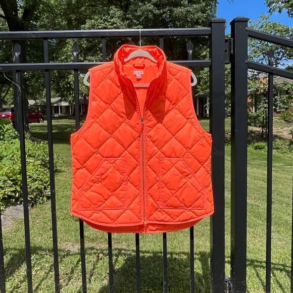 J Crew Neon Down Puffer Vest - Picture 2 of 6